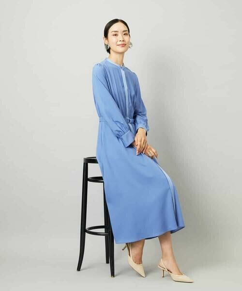 MICHEL KLEIN / ミッシェルクラン ロング・マキシ丈ワンピース | ノーカラーフレアーワンピース | 詳細12