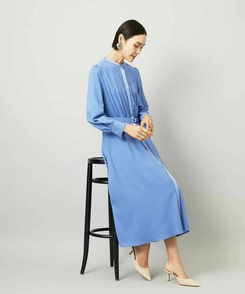 MICHEL KLEIN / ミッシェルクラン ロング・マキシ丈ワンピース | ノーカラーフレアーワンピース | 詳細13