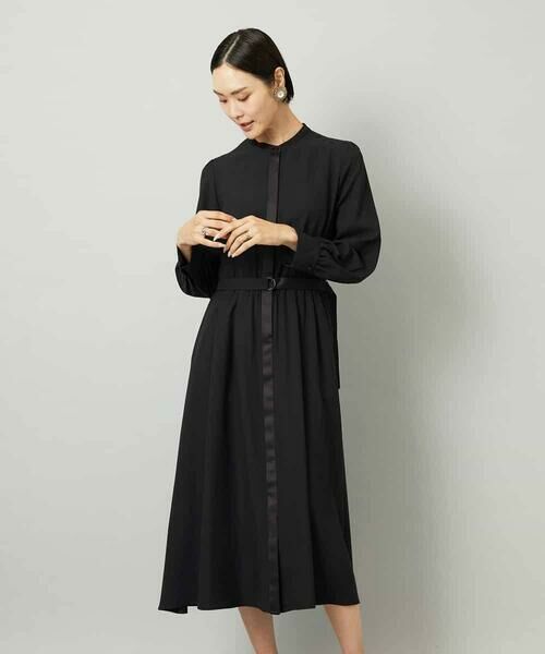 MICHEL KLEIN / ミッシェルクラン ロング・マキシ丈ワンピース | ノーカラーフレアーワンピース | 詳細2