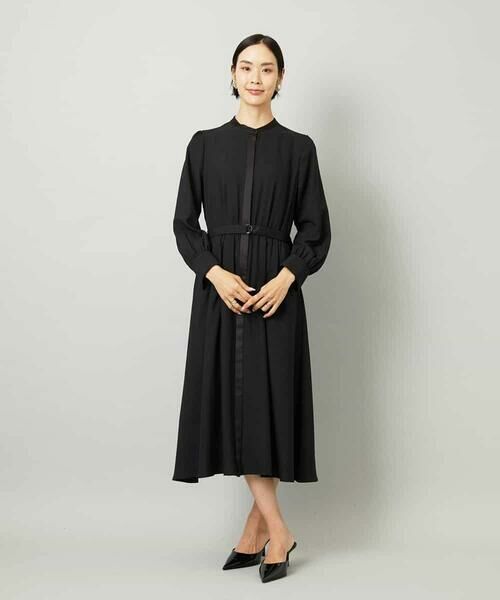 MICHEL KLEIN / ミッシェルクラン ロング・マキシ丈ワンピース | ノーカラーフレアーワンピース | 詳細3