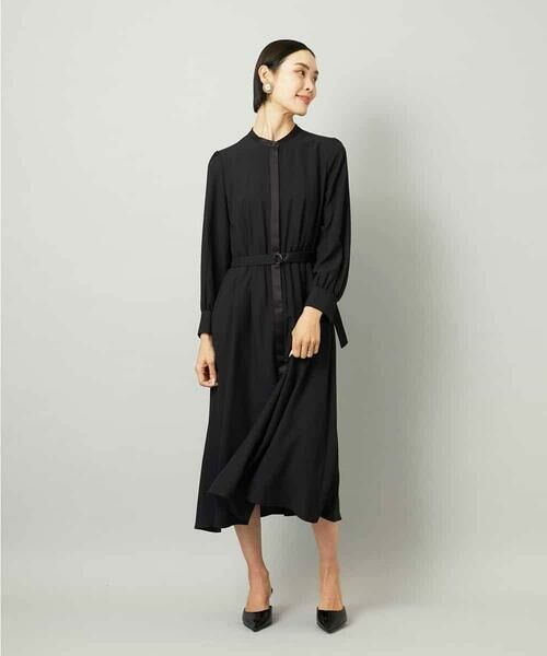 MICHEL KLEIN / ミッシェルクラン ロング・マキシ丈ワンピース | ノーカラーフレアーワンピース | 詳細5