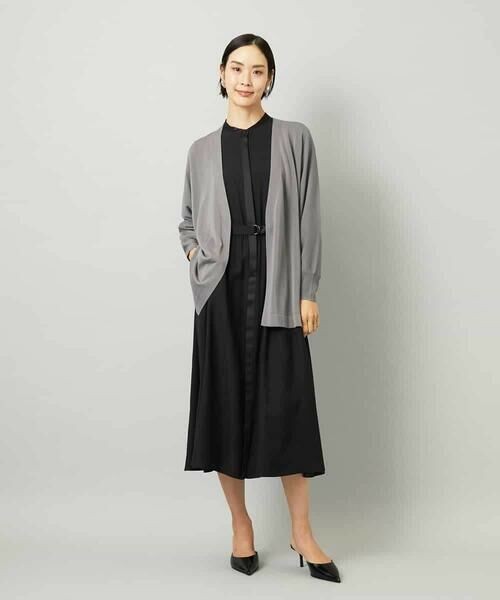 MICHEL KLEIN / ミッシェルクラン ロング・マキシ丈ワンピース | ノーカラーフレアーワンピース | 詳細7