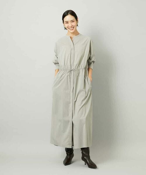 MICHEL KLEIN / ミッシェルクラン ロング・マキシ丈ワンピース | オーバーサイズストライプシャツワンピース | 詳細1