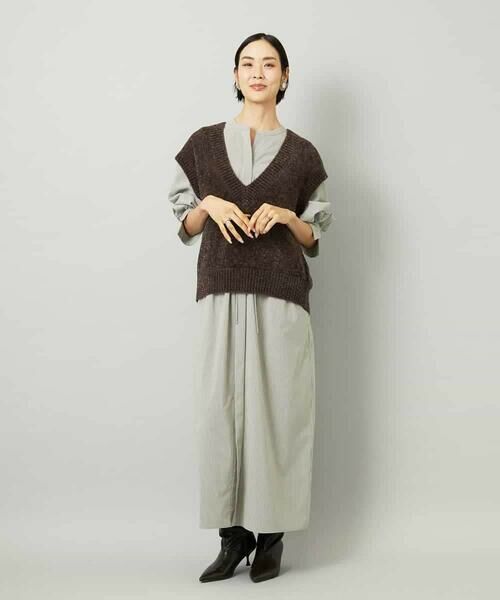 MICHEL KLEIN / ミッシェルクラン ロング・マキシ丈ワンピース | オーバーサイズストライプシャツワンピース | 詳細4