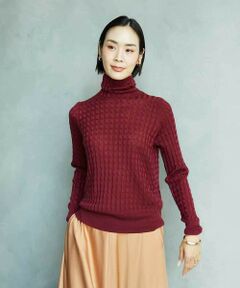 MICHEL KLEIN / ミッシェルクラン ニット・セーター | シアーケーブルハイネックニット