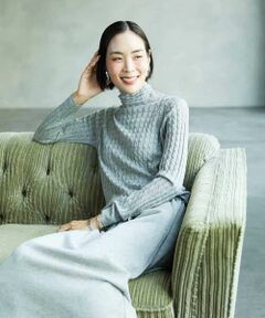 MICHEL KLEIN / ミッシェルクラン ニット・セーター | シアーケーブルハイネックニット