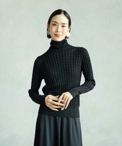 MICHEL KLEIN / ミッシェルクラン ニット・セーター | シアーケーブルハイネックニット