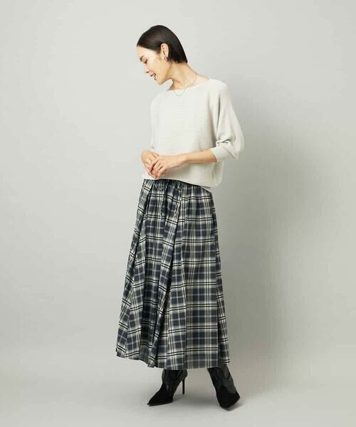 MICHEL KLEIN / ミッシェルクラン ロング・マキシ丈スカート | [セットアップ対応]ギャザースカート　シアーチェック柄 | 詳細11