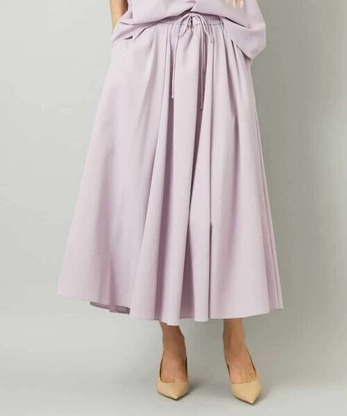 MICHEL KLEIN / ミッシェルクラン ロング・マキシ丈スカート | [セットアップ対応]ギャザースカート　サッカー無地 | 詳細12