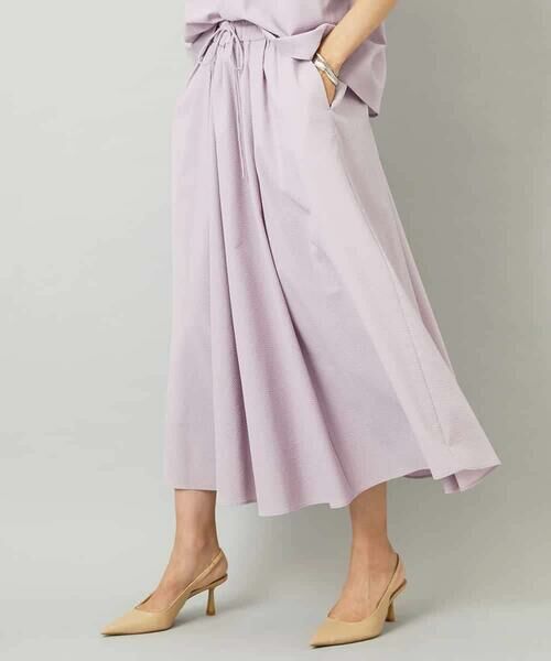 MICHEL KLEIN / ミッシェルクラン ロング・マキシ丈スカート | [セットアップ対応]ギャザースカート　サッカー無地 | 詳細13