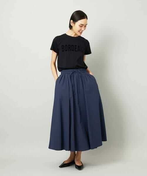 MICHEL KLEIN / ミッシェルクラン ロング・マキシ丈スカート | [セットアップ対応]ギャザースカート　サッカー無地 | 詳細3