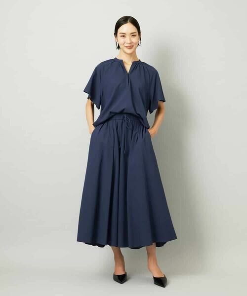 MICHEL KLEIN / ミッシェルクラン ロング・マキシ丈スカート | [セットアップ対応]ギャザースカート　サッカー無地 | 詳細7