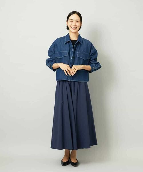 MICHEL KLEIN / ミッシェルクラン ロング・マキシ丈スカート | [セットアップ対応]ギャザースカート　サッカー無地 | 詳細9