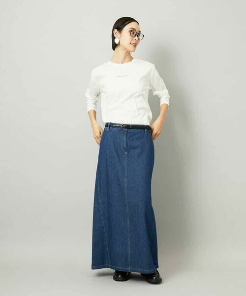 MICHEL KLEIN / ミッシェルクラン ロング・マキシ丈スカート | [セットアップ対応]デニムAラインスカート | 詳細4