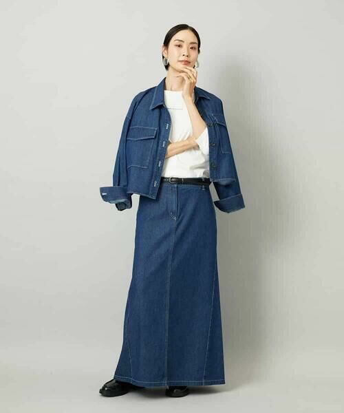 MICHEL KLEIN / ミッシェルクラン ロング・マキシ丈スカート | [セットアップ対応]デニムAラインスカート | 詳細5
