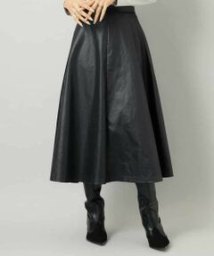 MICHEL KLEIN / ミッシェルクラン ロング・マキシ丈スカート | フェイクレザーフレアスカート