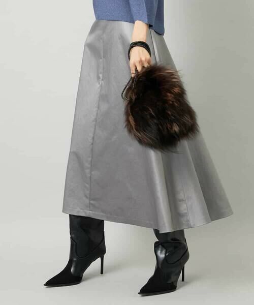 MICHEL KLEIN / ミッシェルクラン ロング・マキシ丈スカート | フェイクレザーフレアスカート | 詳細10