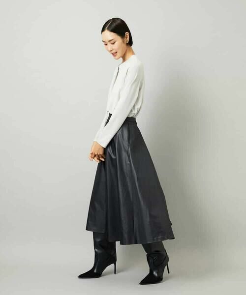 MICHEL KLEIN / ミッシェルクラン ロング・マキシ丈スカート | フェイクレザーフレアスカート | 詳細5