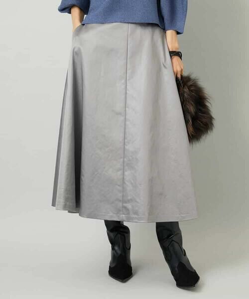 MICHEL KLEIN / ミッシェルクラン ロング・マキシ丈スカート | フェイクレザーフレアスカート | 詳細9