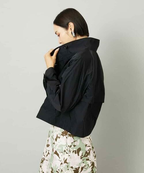 MICHEL KLEIN/ミッシェルクラン スタンドカラーショートブルゾン ブラック L MICHEL KLEIN/ミッシェルクラン スタンドカラーショートブルゾン ブラック L