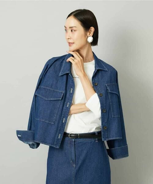 MICHEL KLEIN / ミッシェルクラン Gジャン・デニムジャケット | [セットアップ対応]デニムダブルポケットブルゾン（ネイビー）