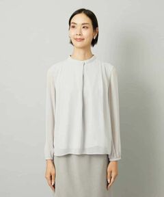 MICHEL KLEIN / ミッシェルクラン シャツ・ブラウス | ボウタイ付き2WAYブラウソ—