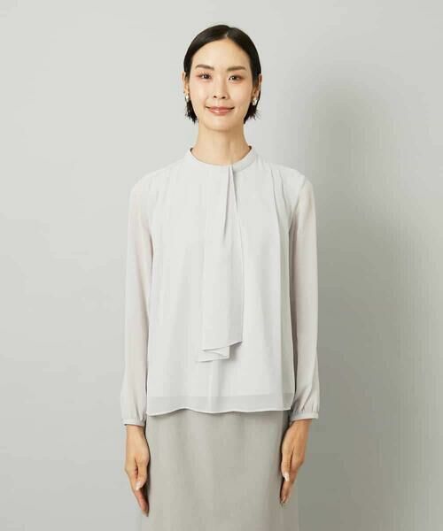 MICHEL KLEIN / ミッシェルクラン シャツ・ブラウス | ボウタイ付き2WAYブラウソ— | 詳細18