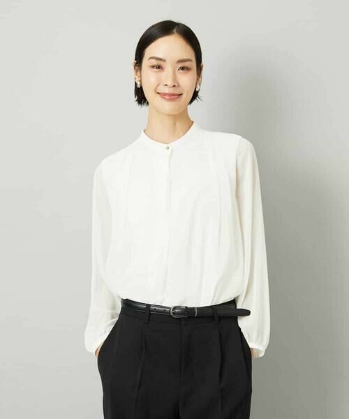 MICHEL KLEIN / ミッシェルクラン シャツ・ブラウス | ボウタイ付き2WAYブラウソ— | 詳細9