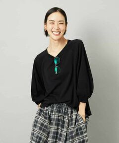 MICHEL KLEIN / ミッシェルクラン カットソー | シアー裏毛アクセントラメプルオーバー