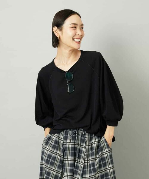 MICHEL KLEIN / ミッシェルクラン カットソー | シアー裏毛アクセントラメプルオーバー | 詳細17