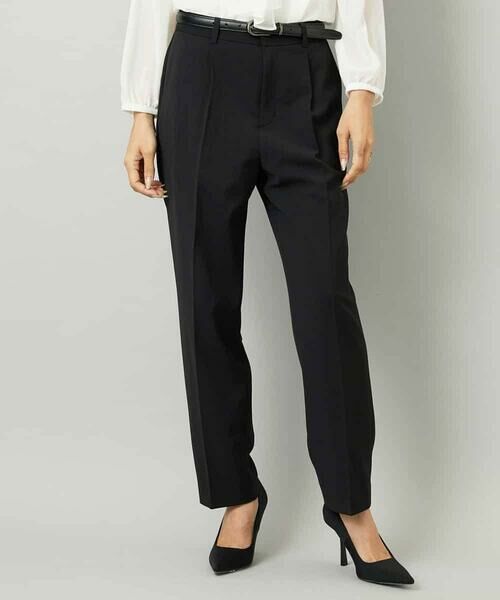 MICHEL KLEIN/ミッシェルクラン [セットアップ対応]テーパードパンツ ブラック M