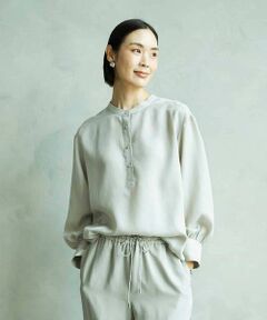 MICHEL KLEIN / ミッシェルクラン シャツ・ブラウス | [セットアップ対応]バンドカラーロングシャツブラウス