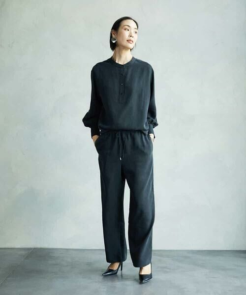 MICHEL KLEIN / ミッシェルクラン シャツ・ブラウス | [セットアップ対応]バンドカラーロングシャツブラウス | 詳細16