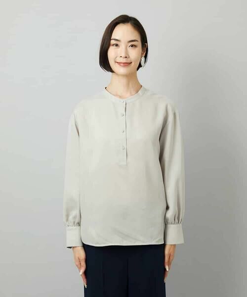 MICHEL KLEIN / ミッシェルクラン シャツ・ブラウス | [セットアップ対応]バンドカラーロングシャツブラウス | 詳細18