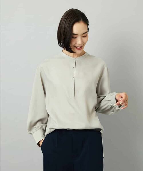 MICHEL KLEIN / ミッシェルクラン シャツ・ブラウス | [セットアップ対応]バンドカラーロングシャツブラウス | 詳細5