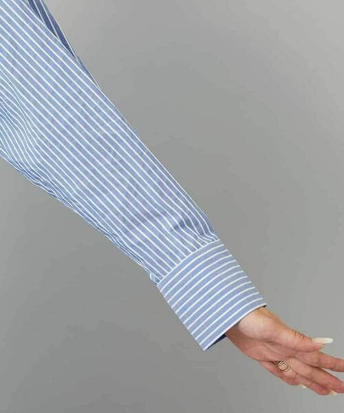 MICHEL KLEIN / ミッシェルクラン シャツ・ブラウス | [2WAY]クレリックオーバーサイズストライプシャツ | 詳細26