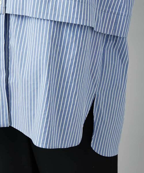 MICHEL KLEIN / ミッシェルクラン シャツ・ブラウス | [2WAY]クレリックオーバーサイズストライプシャツ | 詳細28