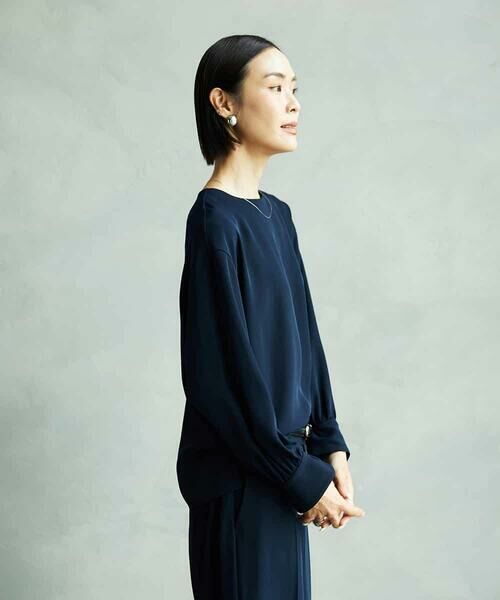 MICHEL KLEIN / ミッシェルクラン シャツ・ブラウス | [セットアップ対応]ノーカラーブラウス | 詳細1