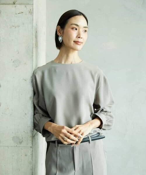 MICHEL KLEIN / ミッシェルクラン シャツ・ブラウス | [セットアップ対応]ノーカラーブラウス | 詳細10