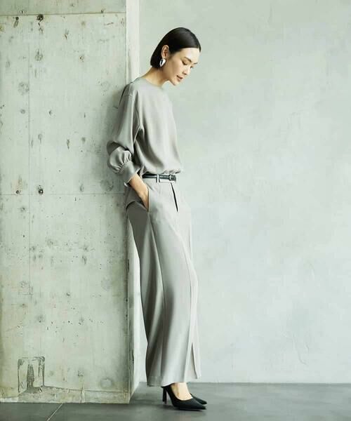 MICHEL KLEIN / ミッシェルクラン シャツ・ブラウス | [セットアップ対応]ノーカラーブラウス | 詳細12