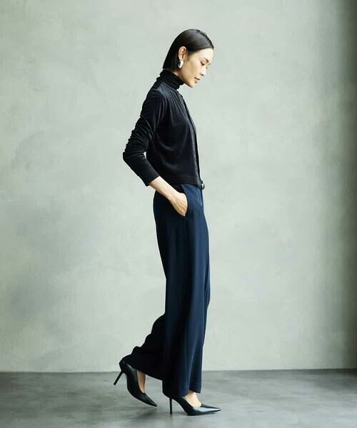 MICHEL KLEIN / ミッシェルクラン カーディガン・ボレロ | シアーベロアクルーネックカーディガン | 詳細15