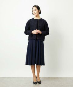 MICHEL KLEIN / ミッシェルクラン ロング・マキシ丈ワンピース | ノーカラープリーツワンピース