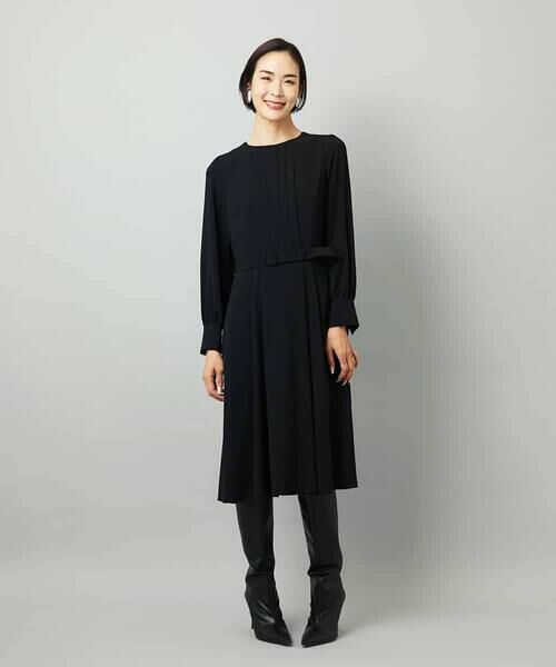 MICHEL KLEIN / ミッシェルクラン ロング・マキシ丈ワンピース | ノーカラープリーツワンピース | 詳細23