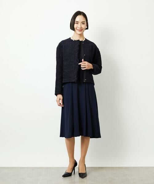 MICHEL KLEIN / ミッシェルクラン ロング・マキシ丈ワンピース | ノーカラープリーツワンピース | 詳細4