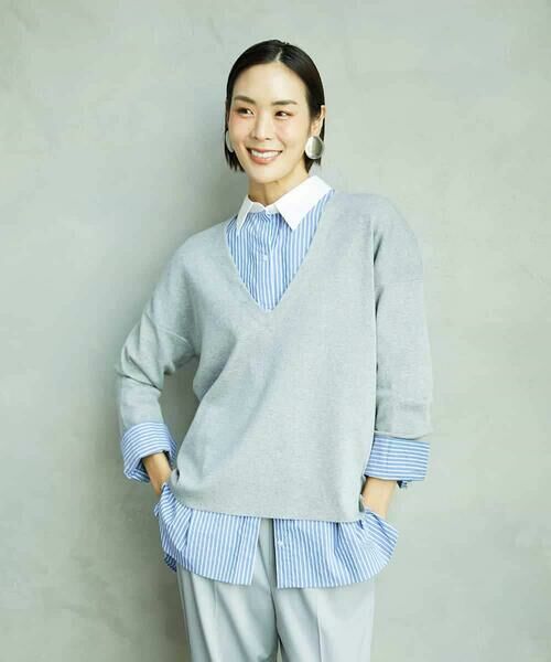 MICHEL KLEIN / ミッシェルクラン ニット・セーター | 深Vネックニットプルオーバー | 詳細1