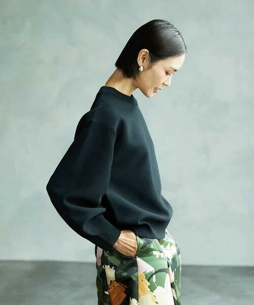 MICHEL KLEIN / ミッシェルクラン ニット・セーター | スウェットライクニットプルオーバー | 詳細1