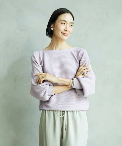 MICHEL KLEIN/ミッシェルクラン ホールガーメント(R)ドルマンスリーブニット ラベンダー L MICHEL KLEIN/ミッシェルクラン ホールガーメント(R)ドルマンスリーブニット ラベンダー L
