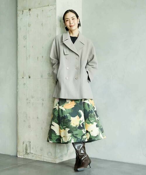 MICHEL KLEIN / ミッシェルクラン ロング・マキシ丈スカート | [セットアップ対応]モダンフラワープリントタックフレアスカート　 | 詳細17