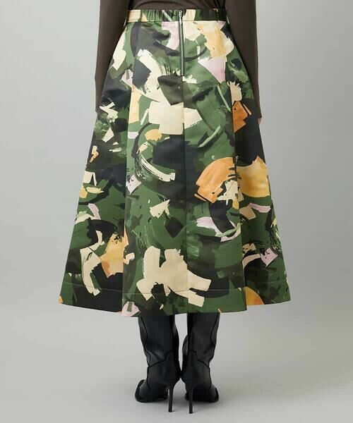 MICHEL KLEIN / ミッシェルクラン ロング・マキシ丈スカート | [セットアップ対応]モダンフラワープリントタックフレアスカート　 | 詳細23