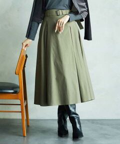 MICHEL KLEIN / ミッシェルクラン ロング・マキシ丈スカート | [セットアップ対応]ミリタリータックAラインスカート